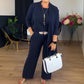 👗 45 % RABATT! ✨Elegantes 3-teiliges Set: Langer Cardigan, Oberteil und Hose